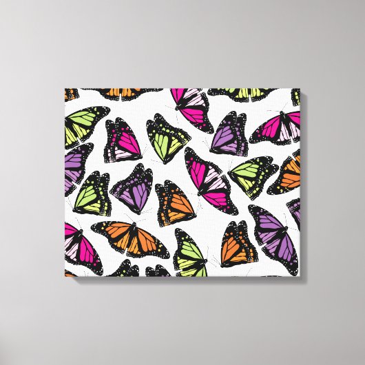 Colorful Butterflies Patroon Canvas Afdruk (Voorkant)