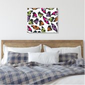 Colorful Butterflies Patroon Canvas Afdruk (Insitu (Slaapkamer))