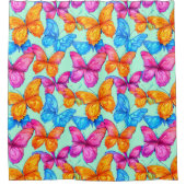 Colorful Butterflies Patroon Douchegordijn (Voorkant)