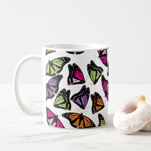 Colorful Butterflies Patroon Koffiemok (Met donut)