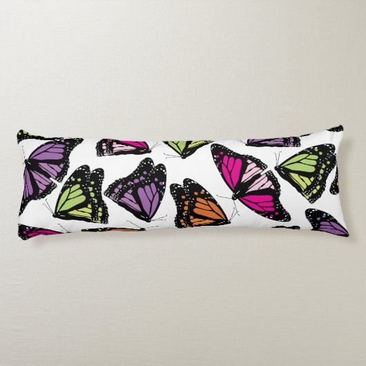 Colorful Butterflies Patroon Lichaamskussen (Achterkant)