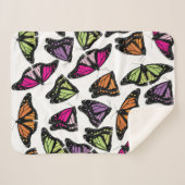 Colorful Butterflies Patroon Sherpa Deken (Voorkant (horizontaal))