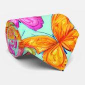 Colorful Butterflies Patroon Stropdas (Opgerold)