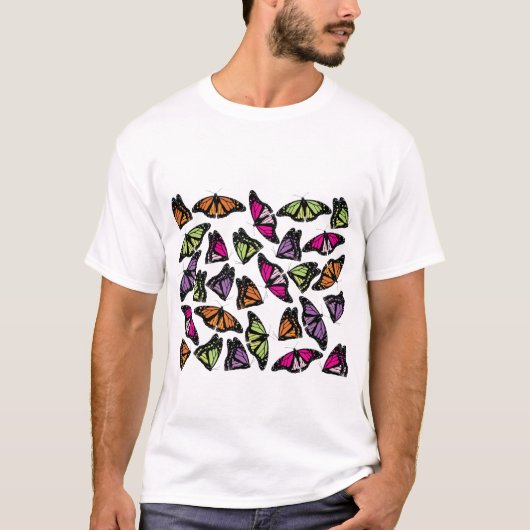 Colorful Butterflies Patroon T-shirt (Voorkant)