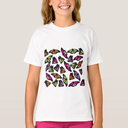 Colorful Butterflies Patroon T-shirt (Voorkant)