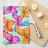 Colorful Butterflies Patroon Theedoek (Quarter Fold)