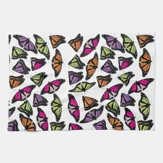 Colorful Butterflies Patroon Theedoek (Horizontaal)