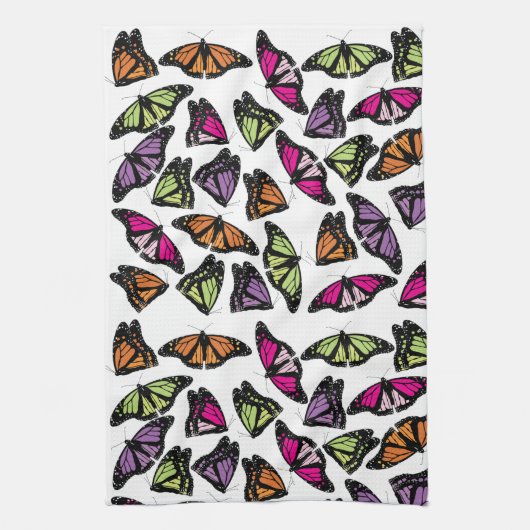 Colorful Butterflies Patroon Theedoek (Verticaal)