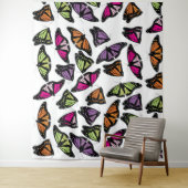 Colorful Butterflies Patroon Wandkleed (In situ)