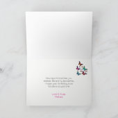 Colorful Butterflies Pattern op Black Birthday Kaart (Binnen)
