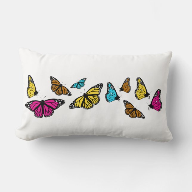 Colorful Butterflies Pillow Kussen (Voorkant)