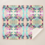 Colorful Butterflies Sherpa Blanket - Paarse roze Sherpa Deken (Voorkant (horizontaal))