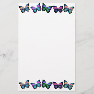 Colorful Butterflies Stationery Briefpapier