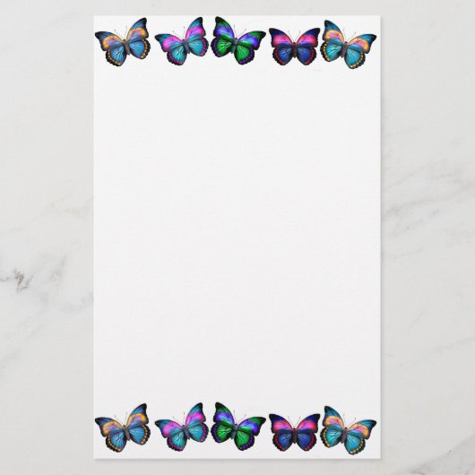 Colorful Butterflies Stationery Briefpapier (Voorkant)