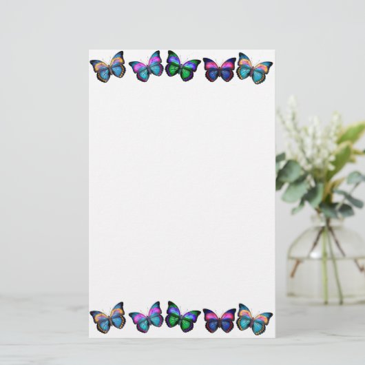 Colorful Butterflies Stationery Briefpapier (Staand voorkant)
