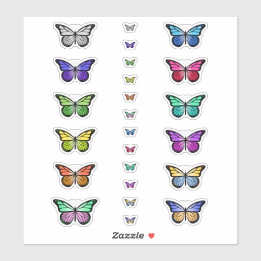 Colorful Butterflies Sticker (Vel)