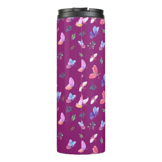Colorful Butterflies Thermosbeker (Achterkant)