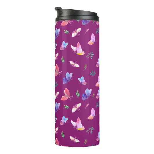 Colorful Butterflies Thermosbeker (Geroteerd rechts)