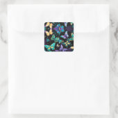 Colorful Butterflies Vierkante Sticker (Tas)