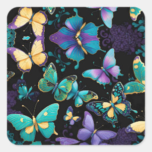 Colorful Butterflies Vierkante Sticker