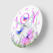 Colorful Butterflies vliegen in Natuur - Joy Clock Ronde Klok (Hoek)