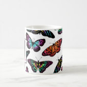 Colorful Butterflies Waterverf Pattern Monogram Koffiemok (Center)