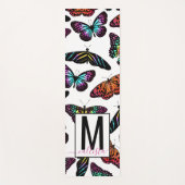 Colorful Butterflies Waterverf Pattern Monogram Yogamat (Voorkant)