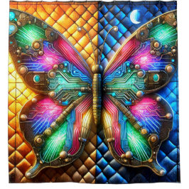 Colorful Butterfly Art Douchegordijn