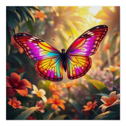 colorful butterfly art perfect poster (Voorkant)