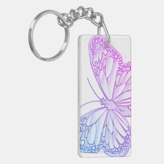 Colorful Butterfly Art Sleutelhanger (Voorkant Links)