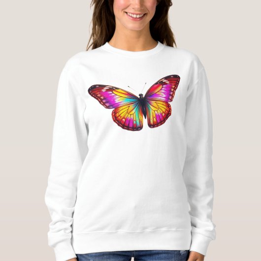 colorful butterfly art trui (Voorkant)