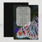Colorful Butterfly Art Vrijgezellenfeest Invite Kaart (Voorkant / Achterkant)