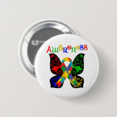 Colorful Butterfly Autism Awareness Ronde Button 5,7 Cm (Voorkant /achterkant)