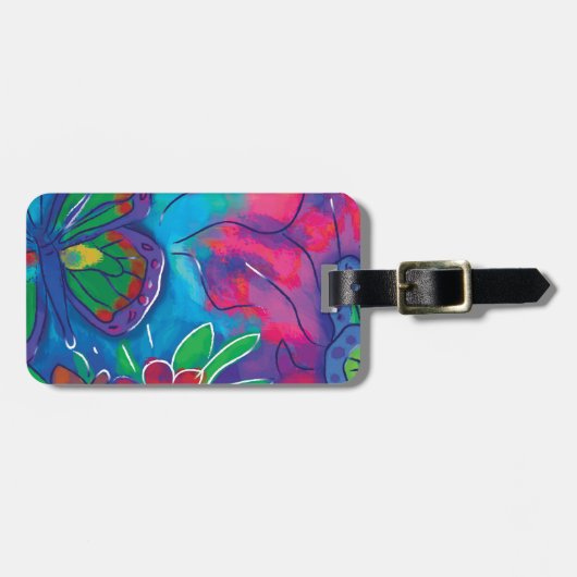 Colorful Butterfly Bagagelabel (Voorkant horizontaal)