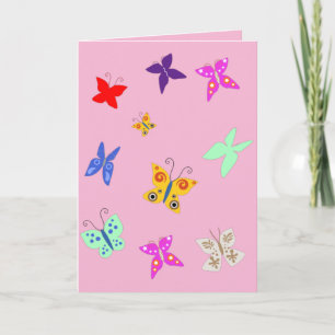 Colorful Butterfly Blank Card Kaart