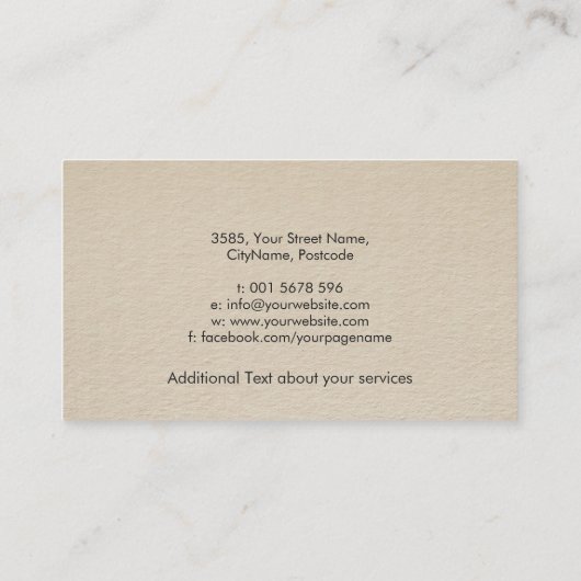 Colorful Butterfly Body silhouet Visitekaartje (Achterkant)