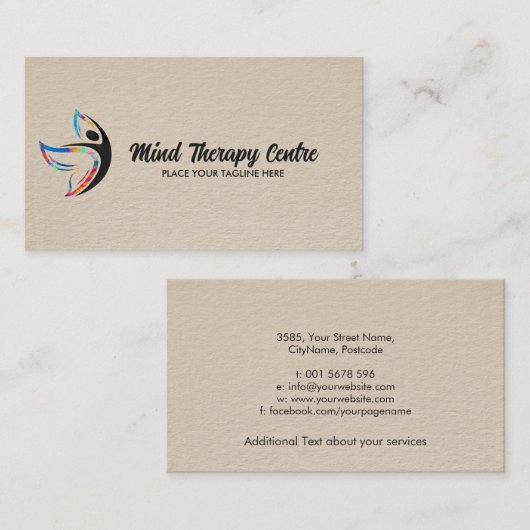 Colorful Butterfly Body silhouet Visitekaartje (Voorkant / Achterkant)