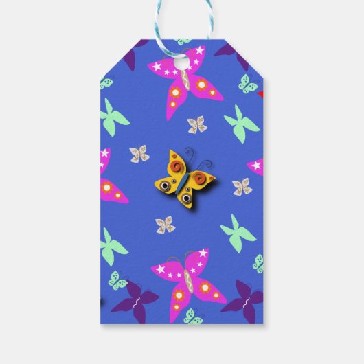 Colorful Butterfly Cadeaulabel (Achterkant)