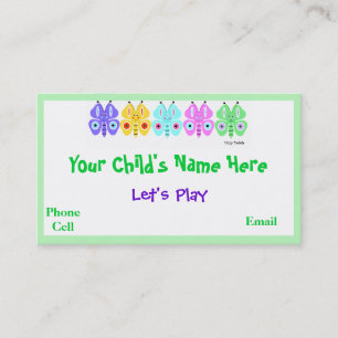 Colorful Butterfly Calling Cards kind Contactkaartje