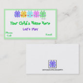 Colorful Butterfly Calling Cards kind Contactkaartje (Voorkant / Achterkant)