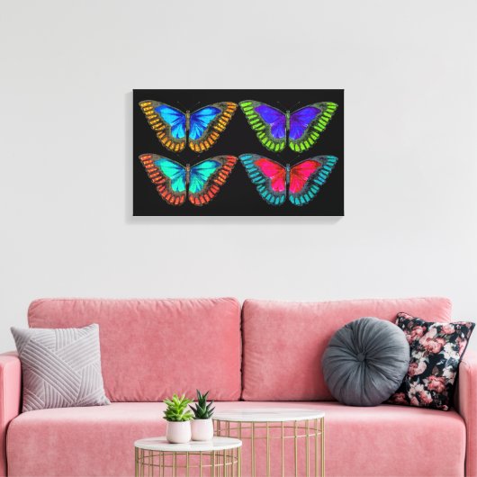 Colorful  Butterfly Canvas Art Print (Insitu (Woonkamer))