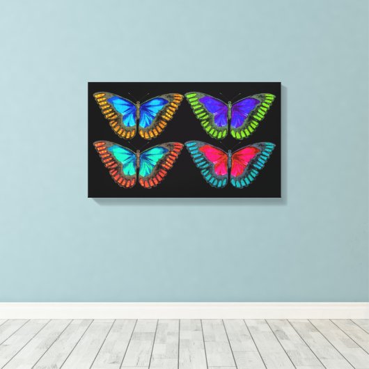 Colorful  Butterfly Canvas Art Print (Insitu (Houten vloer))
