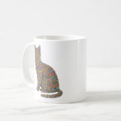 Colorful Butterfly Cat Lover Silhouette Art Whimsy Koffiemok (Voorkant links)