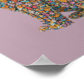 Colorful Butterfly Cat Silhouette Art | Cat Lover Poster (Hoek)