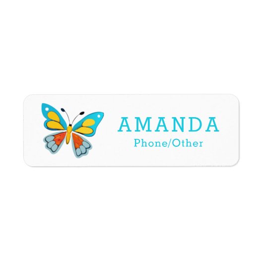 Colorful Butterfly Etiket (Voorkant)
