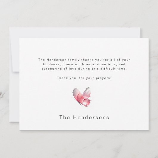 Colorful Butterfly Funeral Bedankt (Achterkant)