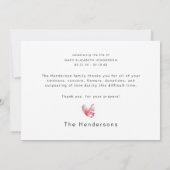 Colorful Butterfly Funeral Bereavement Hartelijk d Bedankkaart (Achterkant)