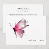 Colorful Butterfly Funeral Bereavement Hartelijk d Bedankkaart (Voorkant / Achterkant)
