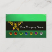 COLORFUL BUTTERFLY GEM STONES BLACK WHITE GREEN VISITEKAARTJE (Achterkant)