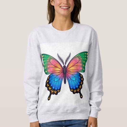  "Colorful Butterfly Hoodie – Unique, Stylish & Co Trui (Voorkant)